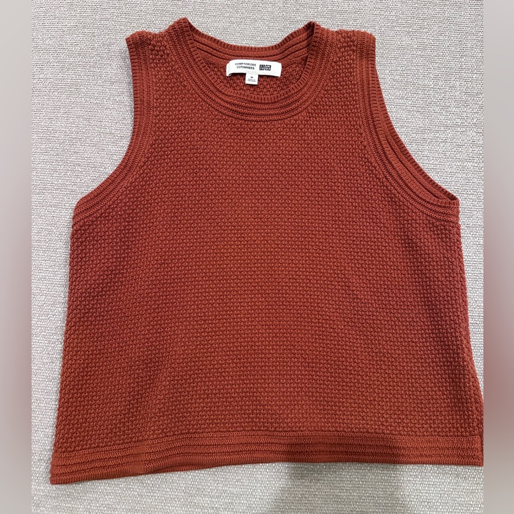Uniqlo Women's Textured Tank Top - Brick Red